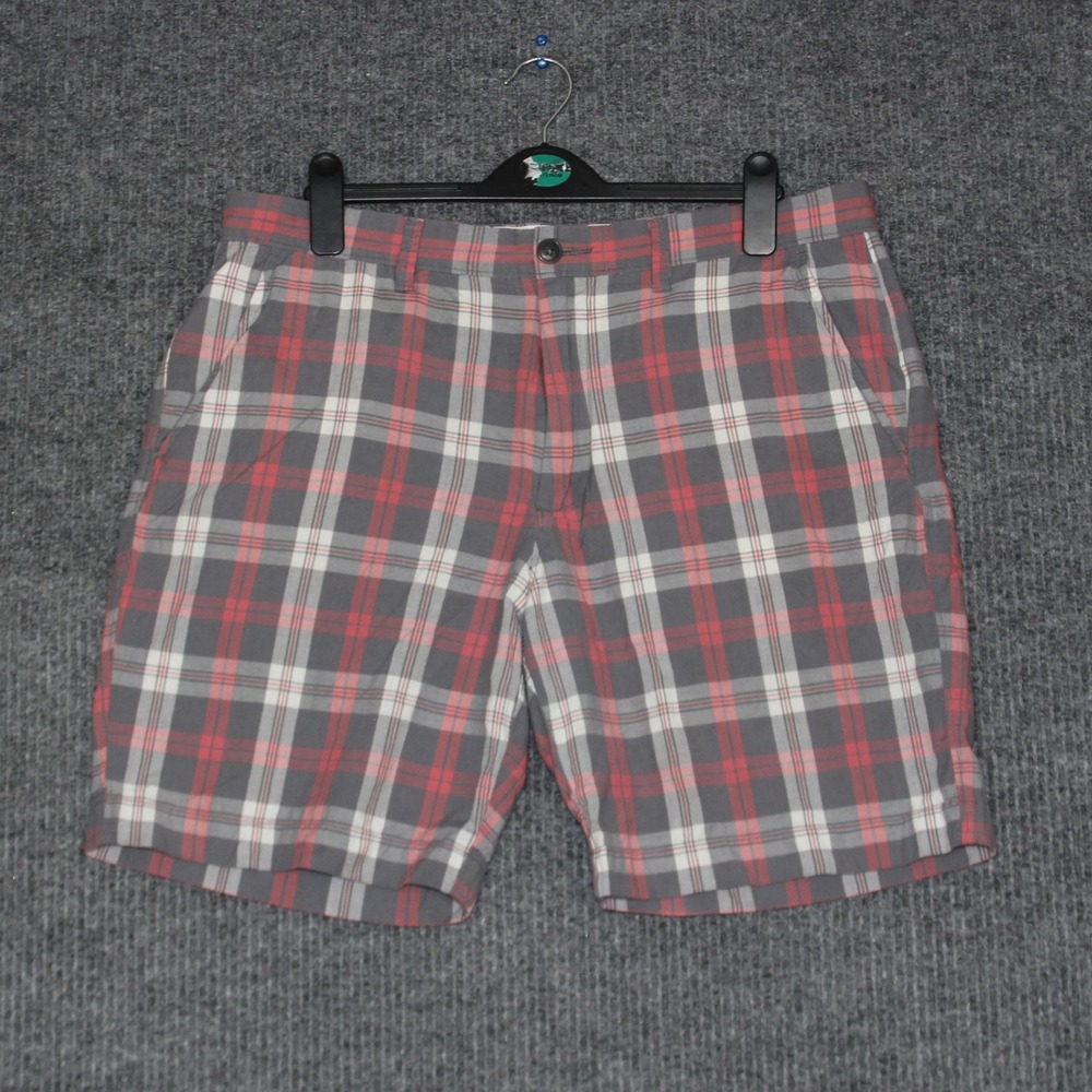 J. Crew Gramercy Plaid Shorts Men's 35W Red White Gray Casual